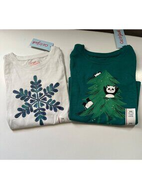Cat & Jack Little Girls long sleeve graphic tee’s set of 2 size XS (4/5) NWT